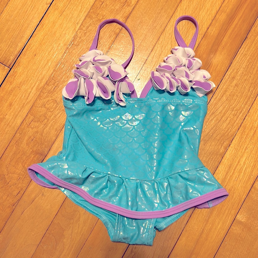 Girls size 2T one piece mermaid bathing suit